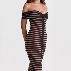 House of CB Petra stripped bandage dress, NWOT